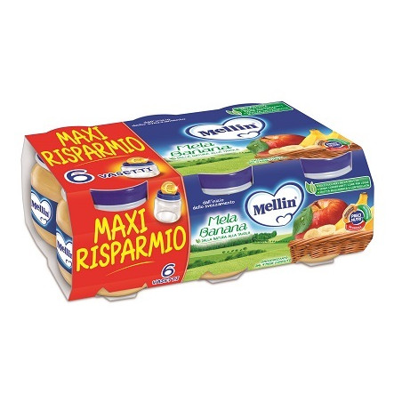 MELLIN OMOGENEIZZATO MELA BANANA 100 G 6 PEZZI MELLIN OMOGENEIZZATO MELA BANANA 100 G 6 PEZZI