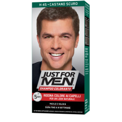 JUST FOR MEN SHAMPOO COLORANTE H45 CASTANO SCURO ATTIVATORE CHIARO 38,5 ML + BASE COLORE 27,5 ML