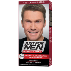 JUST FOR MEN SHAMPOO COLORANTE H35 CASTANO MEDIO ATTIVATORE CHIARO 38,5 ML + BASE COLORE 27,5 ML