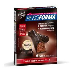 Pesoforma Barrette Al Cioccolato Fondente Amabile 6 Pasti 12 Pezzi