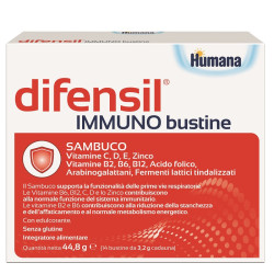 Confezione da 14 bustine di Difensil Immuno integratore per le difese immunitarie.