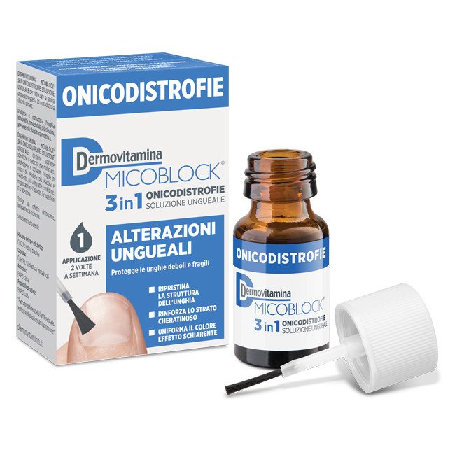 DERMOVITAMINA MICOBLOCK 3 IN 1 ONICODISTROFIE ALTERAZIONI UNGUEALI 7 ML DERMOVITAMINA MICOBLOCK 3 IN 1 ONICODISTROFIE ALTERAZIONI UNGUEALI 7 ML