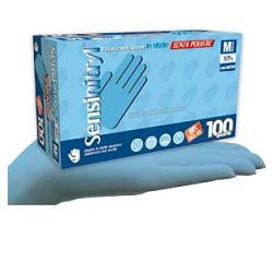 GUANTO MEDICALE DA ESAME SENSINITRYL SENZA POLVERE IN NITRILE MISURA 8-8,5 LARGE 100 PEZZI