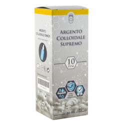 ARGENTO COLLOIDALE SUPREMO 10PPM CERTIFICATO CON CONTAGOCCE 50 ML