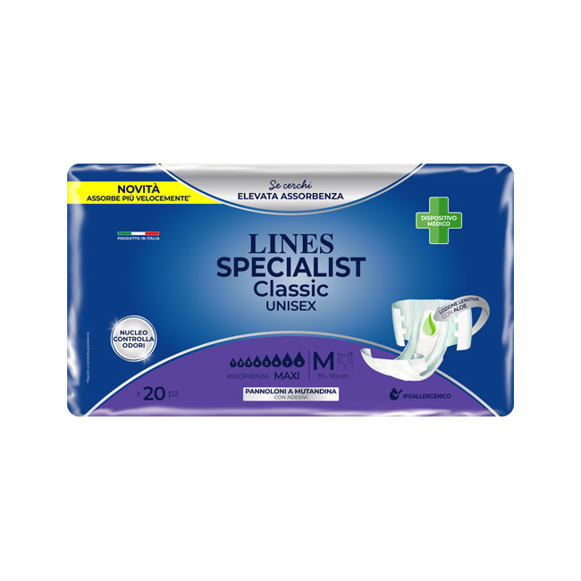 PANNOLONE MUTANDA LINES SPECIALIST CLASSIC MM MAXI 20 PEZZI PANNOLONE MUTANDA LINES SPECIALIST CLASSIC MM MAXI 20 PEZZI