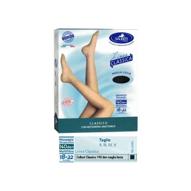 SAUBER CLASSICO COLLANT 140 DENARI MAGLIA LISCIA BLU NOTTE 3 SAUBER CLASSICO COLLANT 140 DENARI MAGLIA LISCIA BLU NOTTE 3