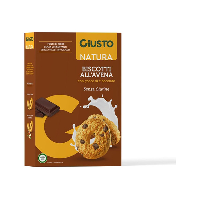 GIUSTO SENZA GLUTINE BISCOTTI ALL'AVENA CON GOCCE DI CIOCCOLATO 250 G GIUSTO SENZA GLUTINE BISCOTTI ALL'AVENA CON GOCCE DI CIOCCOLATO 250 G