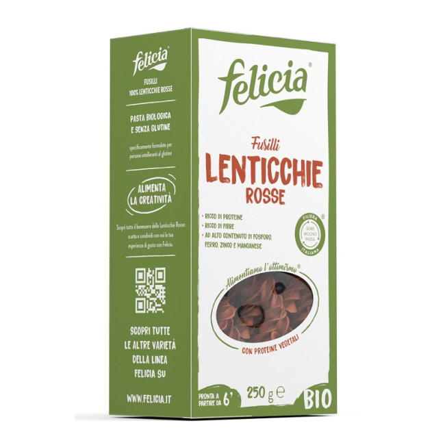 FELICIA BIO FUSILLI DI LENTICCHIE ROSSE 250 G FELICIA BIO FUSILLI DI LENTICCHIE ROSSE 250 G