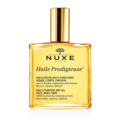 Flacone da 100 Ml di Nuxe Huile Prodigieuse olio secco multifunzione.