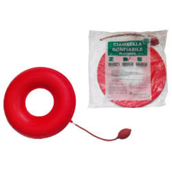 CIAMBELLA GONFIABILE PER INVALIDI IN GOMMA ROSSA TEAM DELUXE CON POMPA 43CM DIAMETRO