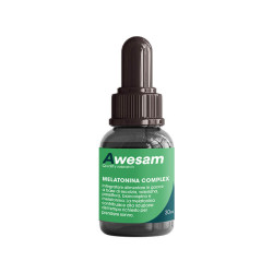 Flacone da 30 Ml di Awesam Melatonina Complex integratore che favorisce sonno e rilassamento.