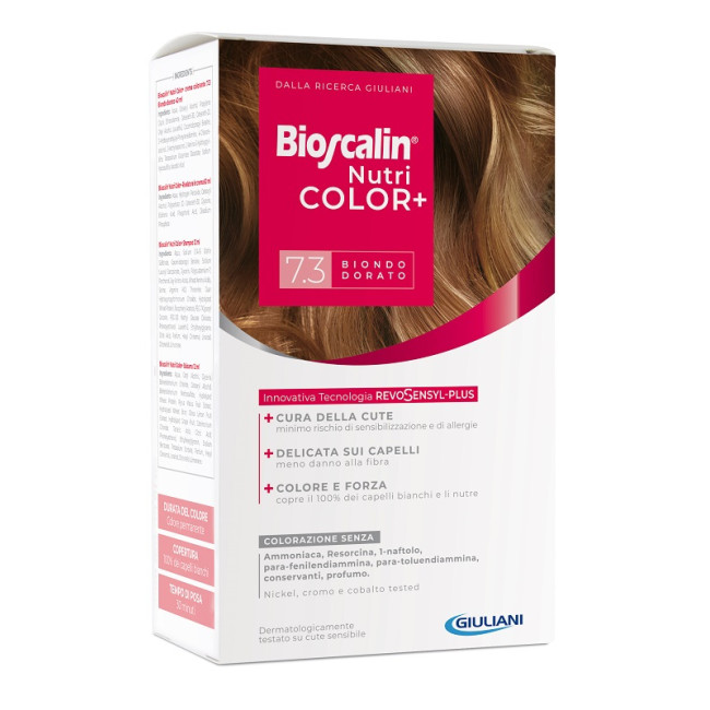 BIOSCALIN NUTRICOLOR PLUS 7,3 BIONDO DORATO CREMA COLORANTE 40 ML + RIVELATORE CREMA 60 ML + SHAMPOO 12 ML + TRATTAMENTO FINALE BIOSCALIN NUTRICOLOR PLUS 7,3 BIONDO DORATO CREMA COLORANTE 40 ML + RIVELATORE CREMA 60 ML + SHAMPOO 12 ML + TRATTAMENTO FINALE
