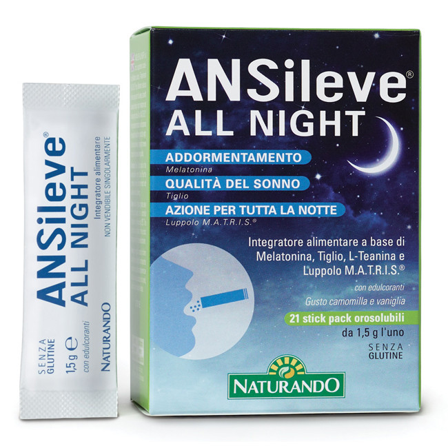 ANSILEVE ALL NIGHT 21 STICK PACK OROSOLUBILI ANSILEVE ALL NIGHT 21 STICK PACK OROSOLUBILI