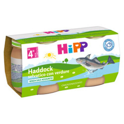 HIPP OMOGENEIZZATO DI FILETTI DI HADDOCK SELVATICO CON VERDURE 2X80 G