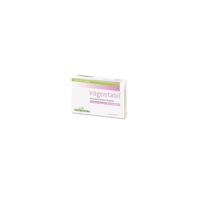 Confezione da 36 compresse di Vagostabil, integratore utile per favorire il rilassamento e il sonno. Confezione da 36 compresse di Vagostabil, integratore utile per favorire il rilassamento e il sonno.