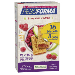 PESOFORMA BISCOTTI LAMPONE/MELA 8 PASTI 16 BISCOTTI