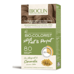 BIOCLIN BIO COLOR FAST&PERFECTION 8,0 BIONDO CHIARO CREMA COLORANTE 60 ML + RIVELATORE IN CREMA 60 ML + BIO COLOR SHAMPOO 10 ML 