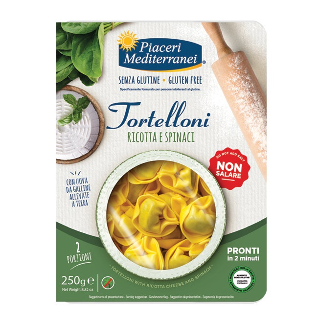 PIACERI MEDITERRANEI TORTELLONI RICOTTA SPINACI 250 G PIACERI MEDITERRANEI TORTELLONI RICOTTA SPINACI 250 G