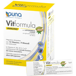 Confezione da 30 bustine di Guna Vitformula integratore antiossidante che rafforza il sistema immunitario