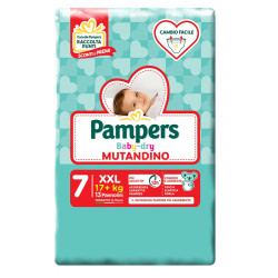PANNOLINI MUTANDADINA PAMPERS BABYDRY XXL SMALL PACK 13 PEZZI