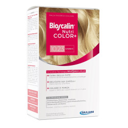 BIOSCALIN NUTRICOLOR PLUS 10,23 SABBIA CREMA COLORANTE 40 ML + RIVELATORE CREMA 60 ML + SHAMPOO 12 ML + TRATTAMENTO FINALE BALSA