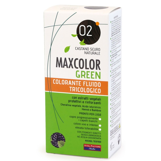 MAXCOLOR GREEN 02 CASTANO SCURO NATURALE 75 ML + BALSAMO 15 ML MAXCOLOR GREEN 02 CASTANO SCURO NATURALE 75 ML + BALSAMO 15 ML