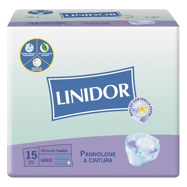 PANNOLONE LINIDOR A CINTURA MAXI MISURA MEDIA 15 PEZZI