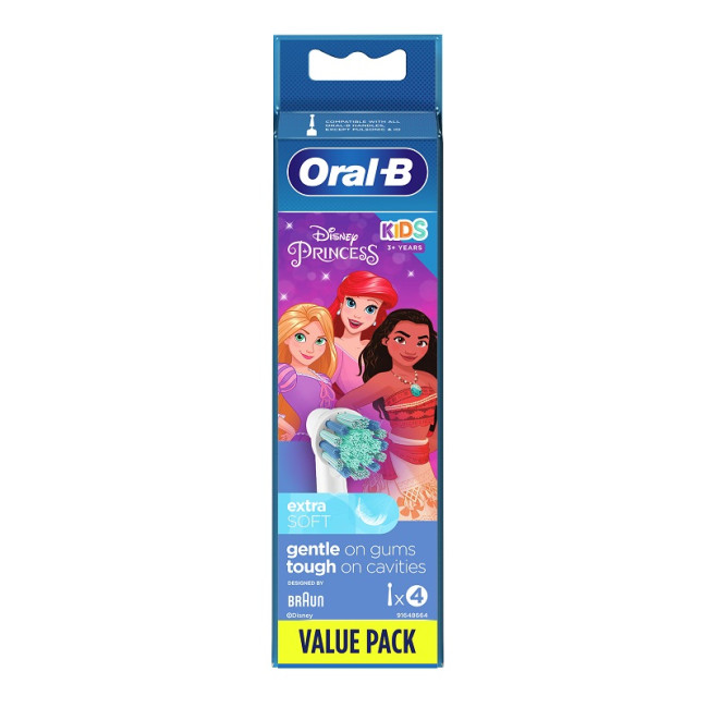 ORALB KIDS PRINCESS TESTINE SPAZZOLINO ELETTRICO 4 PEZZI ORALB KIDS PRINCESS TESTINE SPAZZOLINO ELETTRICO 4 PEZZI
