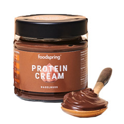 Confezione da 200 g di Foodspring crema proteica alla nocciola senza olio di palma