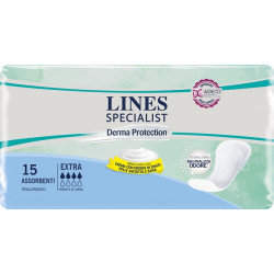 LINES SPECIALIST DERM PANNOLONE SAGOMATO EXTRA 15 PEZZI