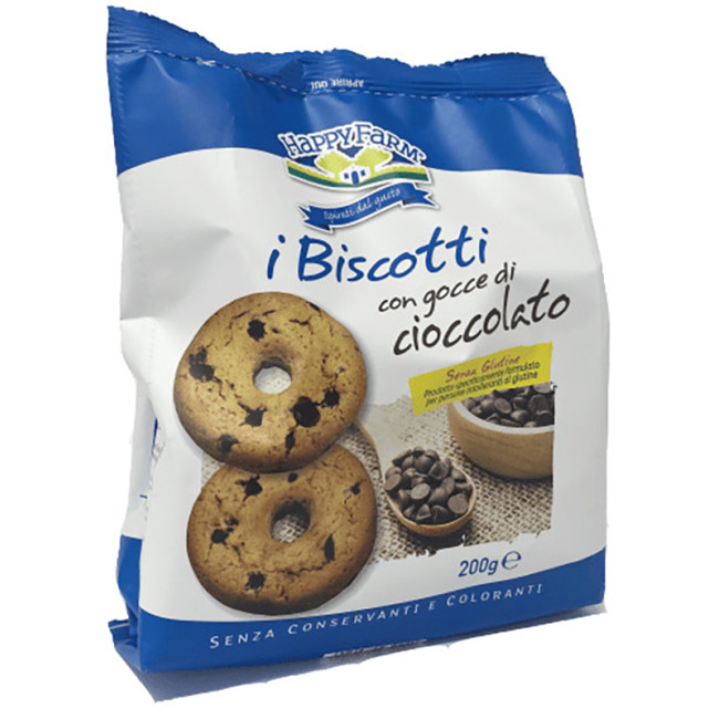 HAPPY FARM BISCOTTI GOCCE CIOCCOLATO 200 G HAPPY FARM BISCOTTI GOCCE CIOCCOLATO 200 G