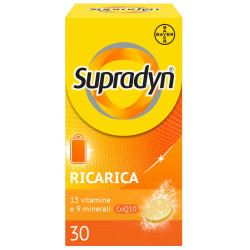 confezione da 30 compresse effervescenti di Supradyn Ricarica integratore multivitaminico