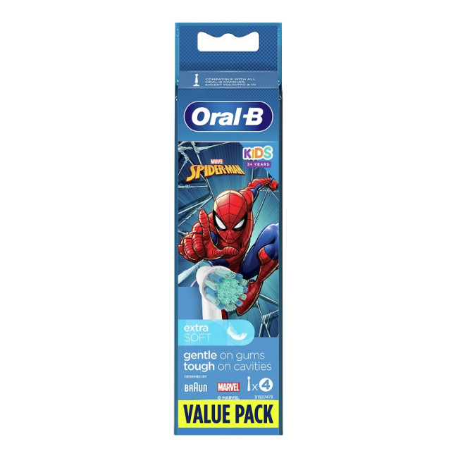 ORALB KIDS SPIDERMAN TESTINE PER SPAZZOLINO ELETTRICO 4 PEZZI ORALB KIDS SPIDERMAN TESTINE PER SPAZZOLINO ELETTRICO 4 PEZZI