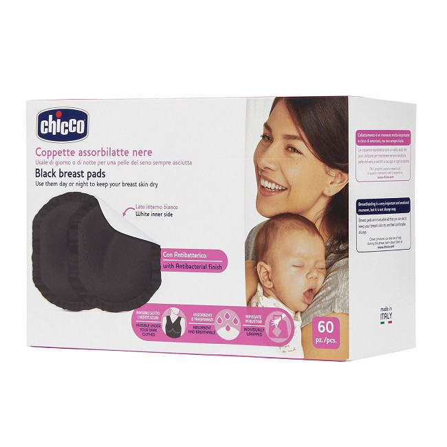 CHICCO COPPETTA ASSORBILATTE ANTIBATTERICA NERA 60 PEZZI CHICCO COPPETTA ASSORBILATTE ANTIBATTERICA NERA 60 PEZZI