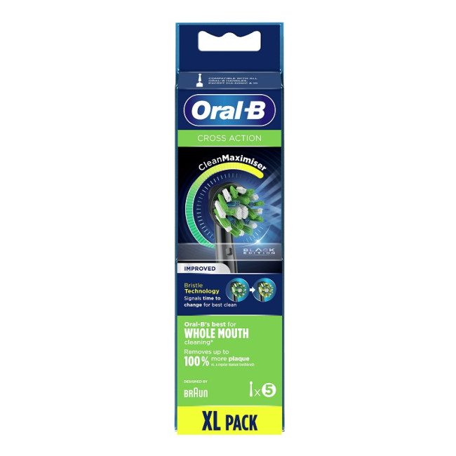 ORALB CROSS ACTION BLACK EB50 TESTINE PER SPAZZOLINO ELETTRICO 5 PEZZI ORALB CROSS ACTION BLACK EB50 TESTINE PER SPAZZOLINO ELETTRICO 5 PEZZI
