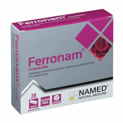 Confezione da 30 bustine orosolubili di Named Ferronam integratore di ferro e vitamine
