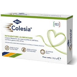 Confezione convenienza da 30 capsule molli di Ibsa Colesia per abbassare il colesterolo.