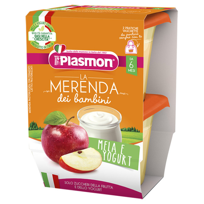 PLASMON LA MERENDA DEI BAMBINI SAPORI DI NATURA MELA YOGURT ASETTICO 2 X 120 G PLASMON LA MERENDA DEI BAMBINI SAPORI DI NATURA MELA YOGURT ASETTICO 2 X 120 G