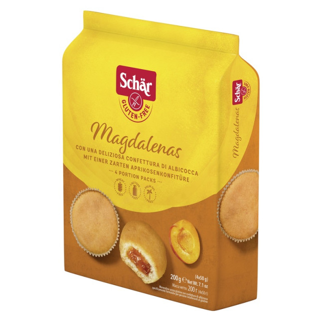 Schar Magdalenas Merendine Con Confettura Di Albicocca Senza Glutine 200g (4x50g) Schar Magdalenas Merendine Con Confettura Di Albicocca Senza Glutine 200g (4x50g)