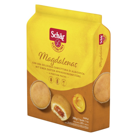 Schar Magdalenas Merendine Con Confettura Di Albicocca Senza Glutine 200g (4x50g) Schar Magdalenas Merendine Con Confettura Di Albicocca Senza Glutine 200g (4x50g)
