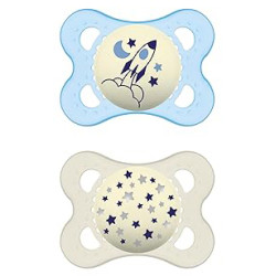MAM NIGHT SUCCHIETTO 2-6 MESI SILICONE DOPPIO MASCHIO