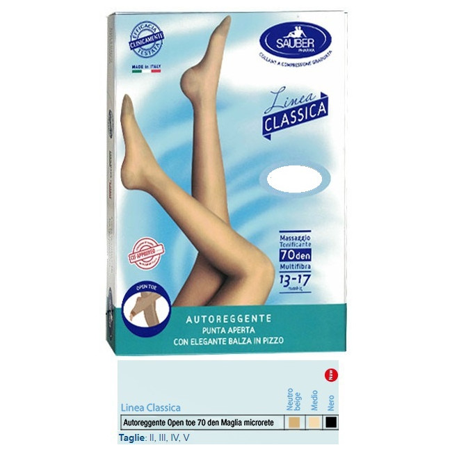 SAUBER AUTOREGGENTE OPEN TOE MAGLIA MICRORETE 70 DEN COLORE NEUTRO BEIGE TAGLIA 2 LINEA CLASSICA SAUBER AUTOREGGENTE OPEN TOE MAGLIA MICRORETE 70 DEN COLORE NEUTRO BEIGE TAGLIA 2 LINEA CLASSICA