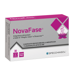Confezione da 30 compresse di Novafase integratore per la donna in menopausa.