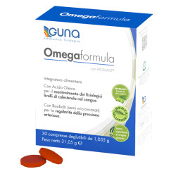 Confezione da 30 compresse di Guna Omegaformula Integratore per Il colesterolo e il benessere del cuore
