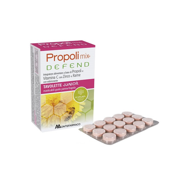 PROPOLI MIX DEFEND JUNIOR 48 TAVOLETTE MASTICABILI PROPOLI MIX DEFEND JUNIOR 48 TAVOLETTE MASTICABILI
