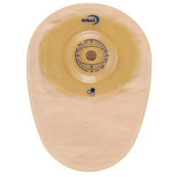 SACCA PER COLOSTOMIA WELLAND AURUM PROFILE COLO MIDI OPACA PRETAGLIATA DIAMETRO 44 MM INIZIO CONVESSITA' 48 MM 10 PEZZI