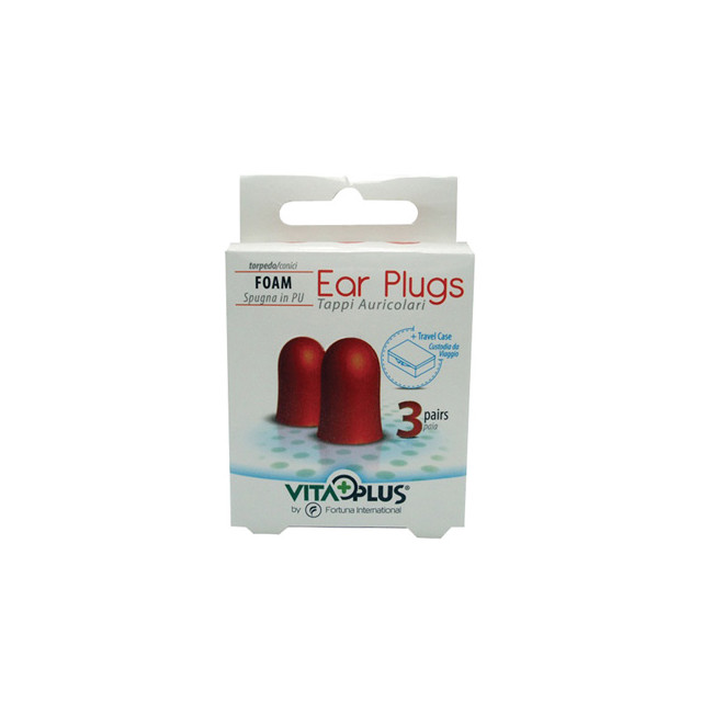 TAPPI AURICOLARI SPUGNA CONICI 3 COPPIE + CUSTODIA TAPPI AURICOLARI SPUGNA CONICI 3 COPPIE + CUSTODIA
