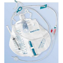 CATETERE IN SILICONE SCANALATO PROFILCATH PRECONNESSO CH20 LUNGHEZZA 40CM + SACCA DI DRENAGGIO DA 2000ML GRADUATA CON TUBO DI SC