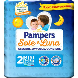 PAMPERS SOLE LUNA MIDINI 21 PEZZI