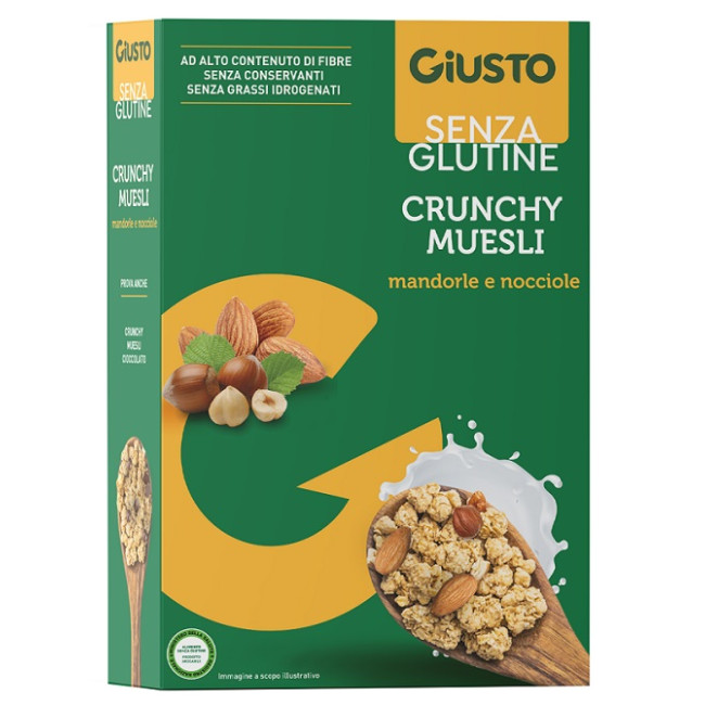 GIUSTO SENZA GLUTINE CRUNCHY MUESLI MANDORLE E NOCCIOLE 375 G GIUSTO SENZA GLUTINE CRUNCHY MUESLI MANDORLE E NOCCIOLE 375 G